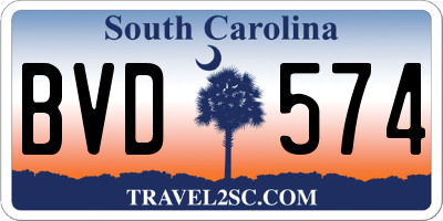SC license plate BVD574