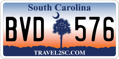 SC license plate BVD576