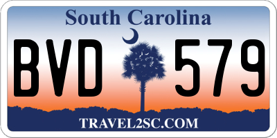 SC license plate BVD579