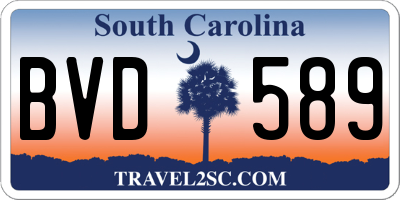 SC license plate BVD589