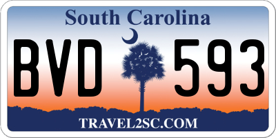 SC license plate BVD593