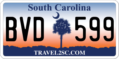 SC license plate BVD599