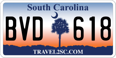 SC license plate BVD618