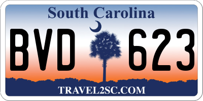 SC license plate BVD623