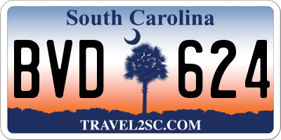SC license plate BVD624