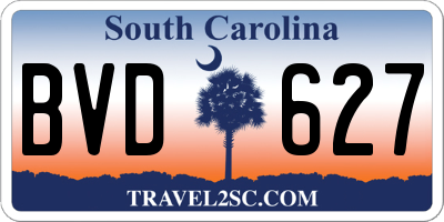 SC license plate BVD627
