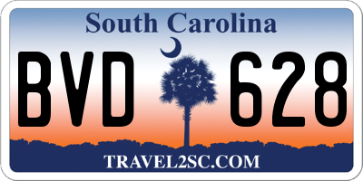 SC license plate BVD628