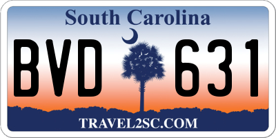 SC license plate BVD631