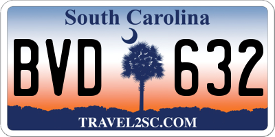 SC license plate BVD632
