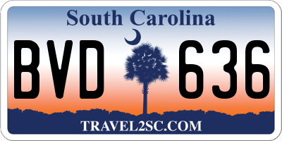 SC license plate BVD636