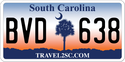 SC license plate BVD638