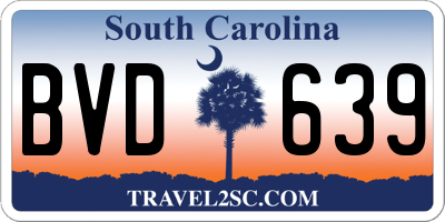 SC license plate BVD639