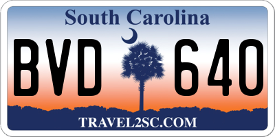 SC license plate BVD640
