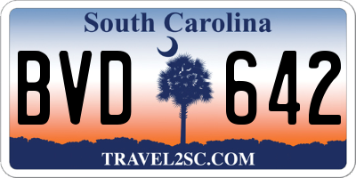 SC license plate BVD642