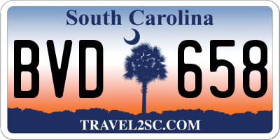 SC license plate BVD658