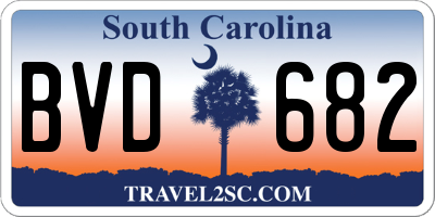 SC license plate BVD682