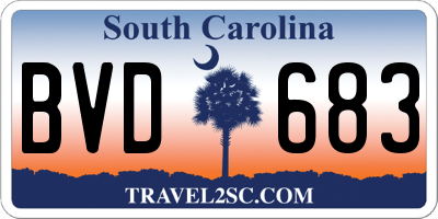 SC license plate BVD683