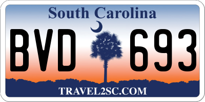SC license plate BVD693