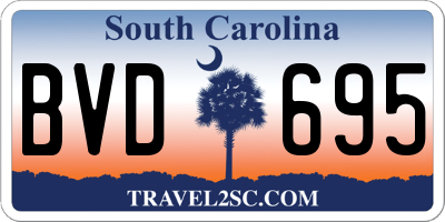 SC license plate BVD695