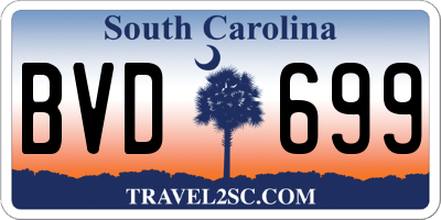 SC license plate BVD699