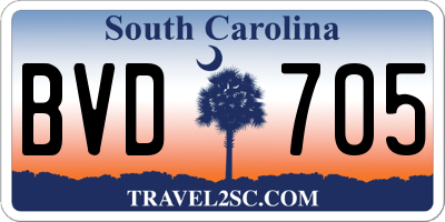 SC license plate BVD705