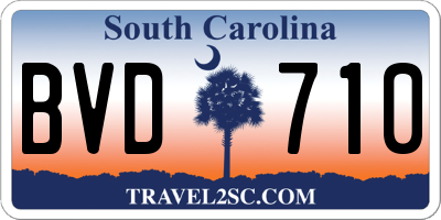SC license plate BVD710
