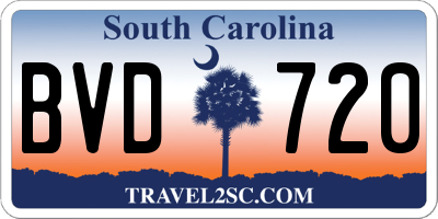 SC license plate BVD720