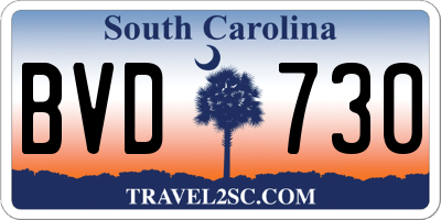 SC license plate BVD730