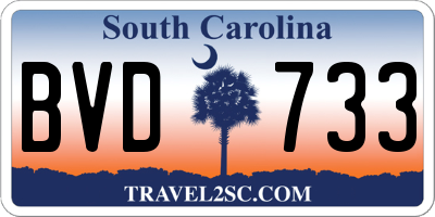SC license plate BVD733