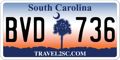 SC license plate BVD736