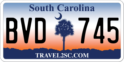 SC license plate BVD745