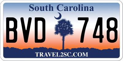 SC license plate BVD748