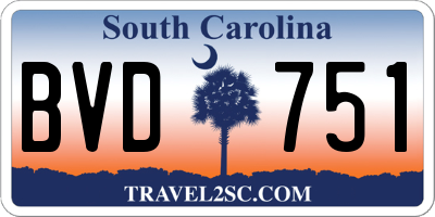 SC license plate BVD751