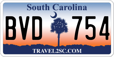 SC license plate BVD754