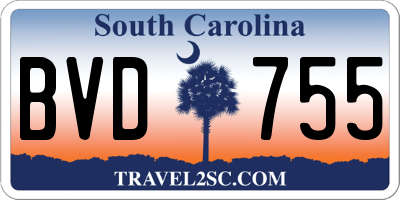 SC license plate BVD755