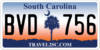 SC license plate BVD756