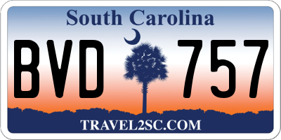 SC license plate BVD757
