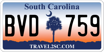 SC license plate BVD759