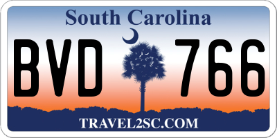SC license plate BVD766