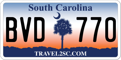 SC license plate BVD770