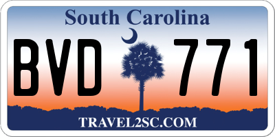 SC license plate BVD771