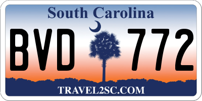 SC license plate BVD772