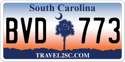 SC license plate BVD773