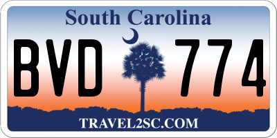 SC license plate BVD774