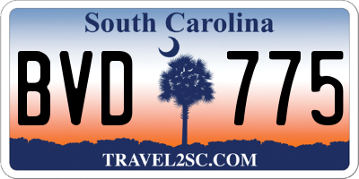 SC license plate BVD775