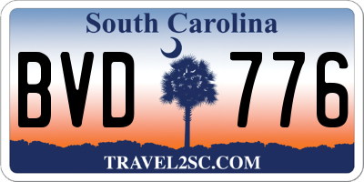 SC license plate BVD776