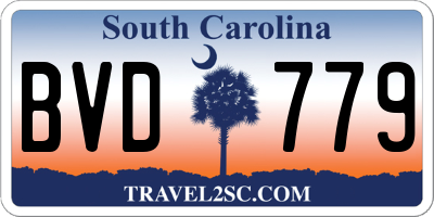 SC license plate BVD779