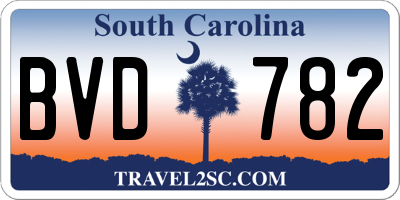 SC license plate BVD782