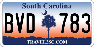 SC license plate BVD783