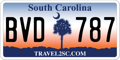 SC license plate BVD787